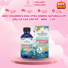 Siro Children's DHA Xtra Nordic Naturals Mỹ dầu cá cao cấp Mỹ - 60ml - 1-6Y