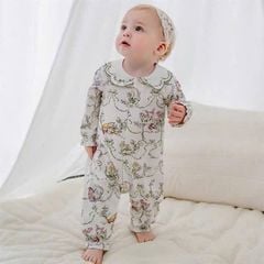 Bodysuit dài tay cài cúc cổ bèo Emxee