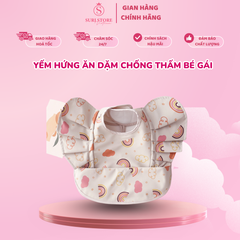 Yếm hứng ăn dặm chống thấm bé gái