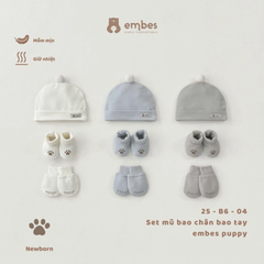 Set mũ, bao tay, bao chân puppy Embes 25B604 VN