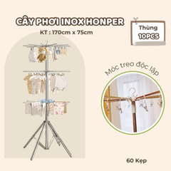 Cây phơi Inox gấp gọn Honper HP215 - 60 kẹp VN