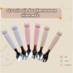 Set thìa dĩa ăn dặm Honper HP238 màu sắc ngẫu nhiên