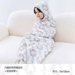 Khăn tắm có mũ 6 lớp Domiamia (Pre order)