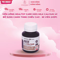 Combo 2 Hộp Healthy Care Kids Milk Calcium Úc 60 viên bổ sung canxi tăng chiều cao cho bé