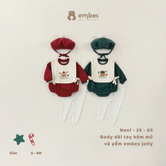 Body dài tay kèm mũ và yếm jolly 2503 Embes