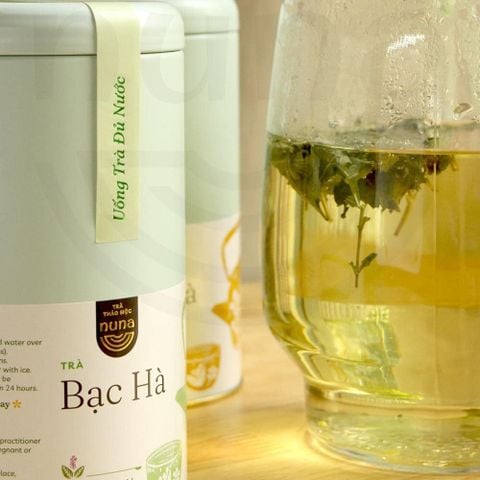  Trà Bạc Hà sấy khô Mộc Thanh Trà lon thiếc 25G, vị the mát sảng khoái, giảm căng thẳng, làm sạch khoang miệng 