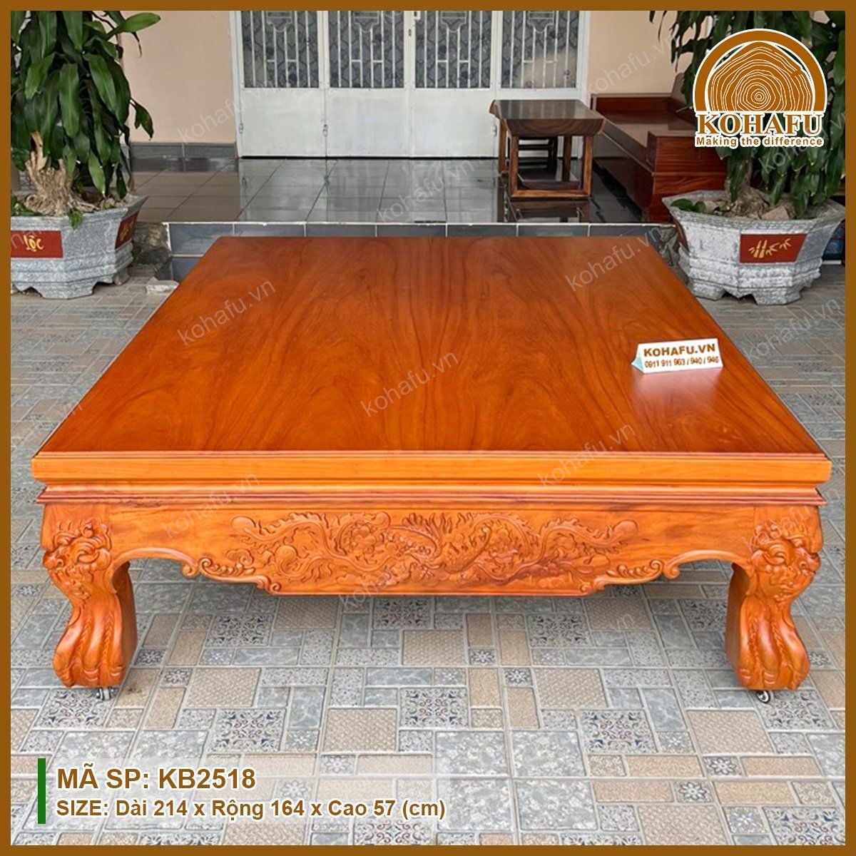 Đi Văng Gỗ Gõ Đỏ KB2518