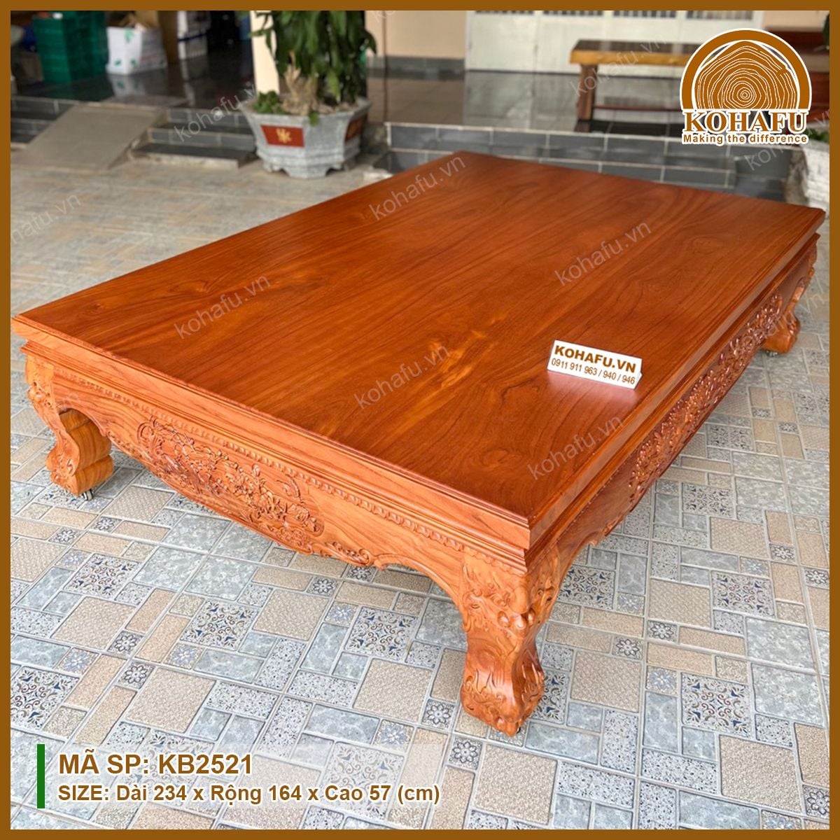 Đi Văng Gỗ Gõ Đỏ KB2521