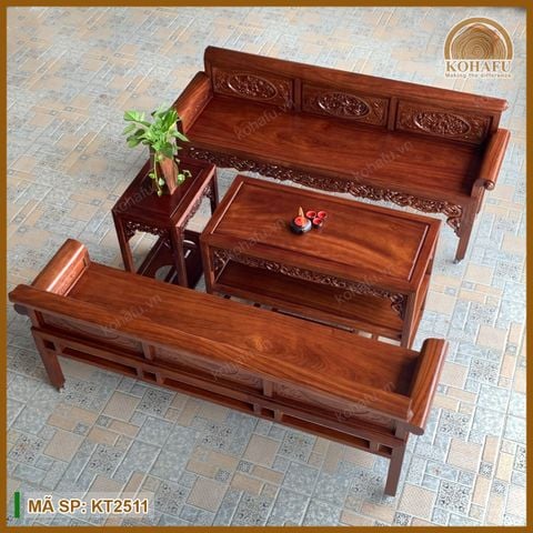 Bộ Bàn Ghế Trường Kỷ Gỗ Lim Xanh KT2511