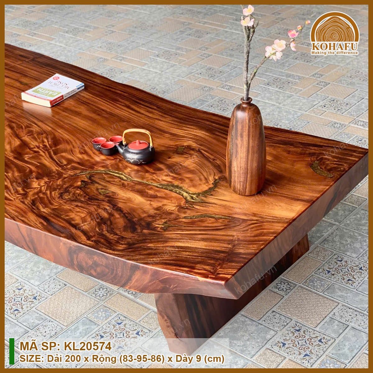 MẶT BÀN DÀI GỖ ME TÂY KL20574