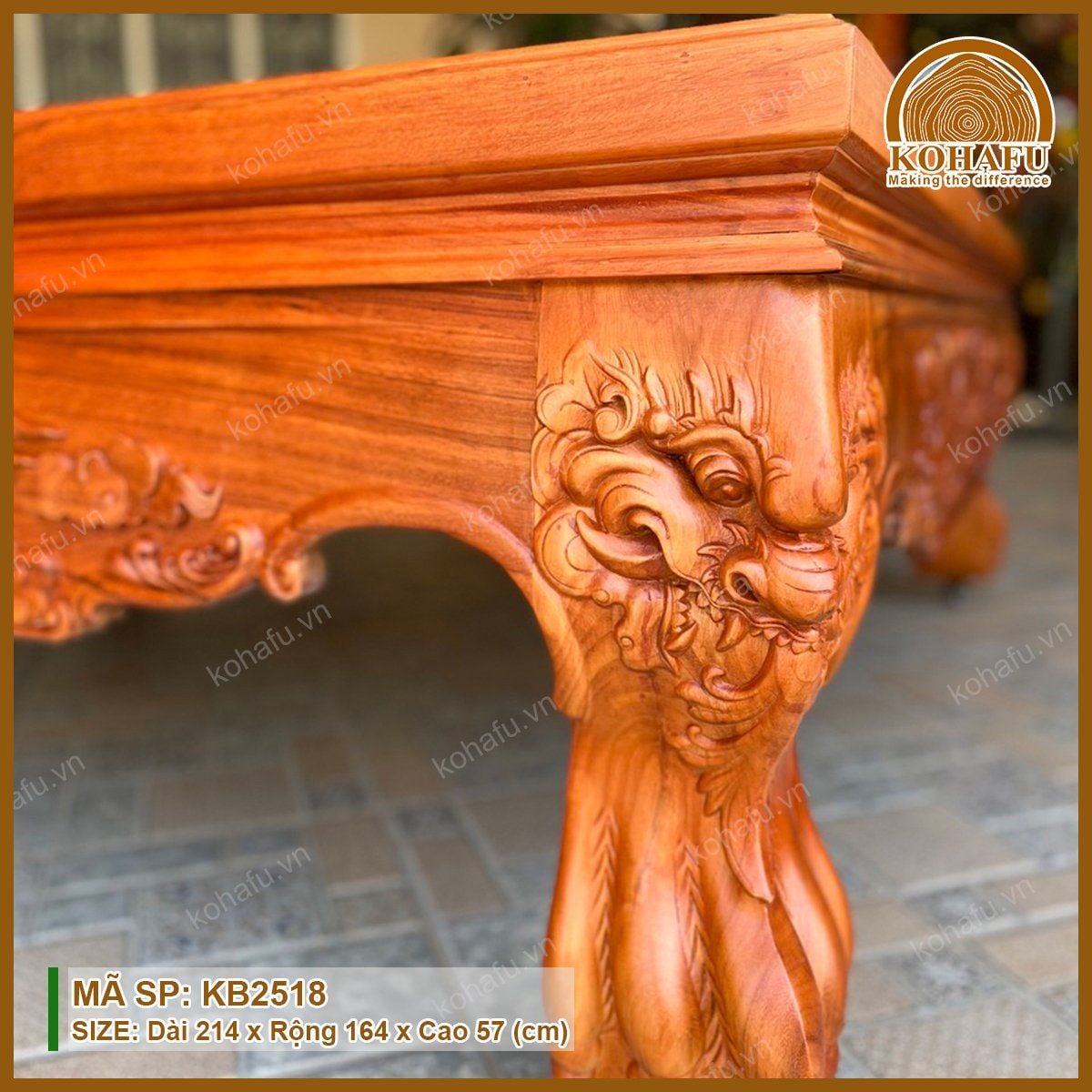 Đi Văng Gỗ Gõ Đỏ KB2518