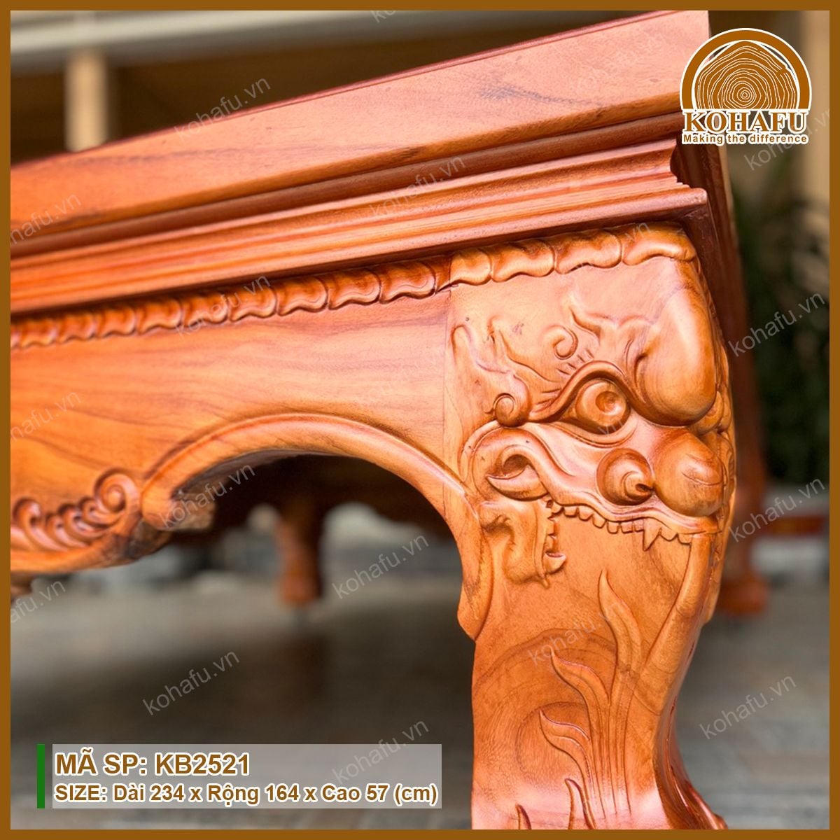 Đi Văng Gỗ Gõ Đỏ KB2521
