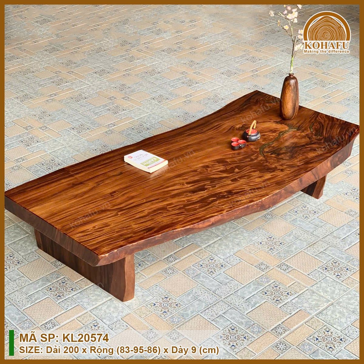 MẶT BÀN DÀI GỖ ME TÂY KL20574