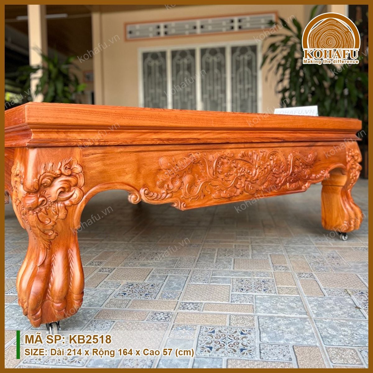 Đi Văng Gỗ Gõ Đỏ KB2518