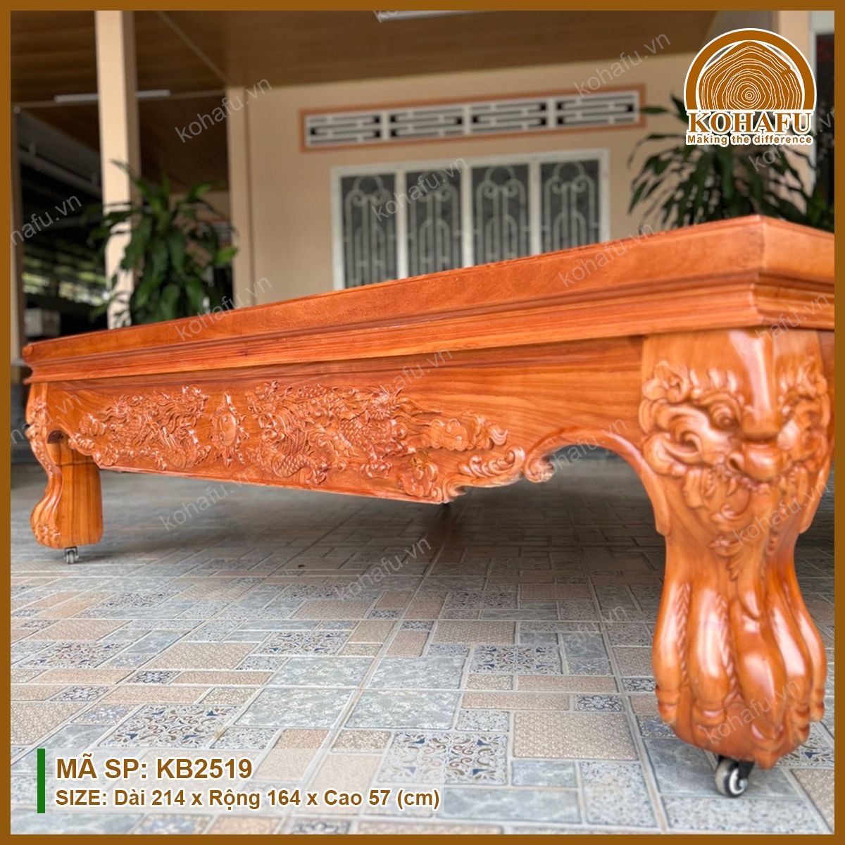 Đi Văng Gỗ Gõ Đỏ KB2519