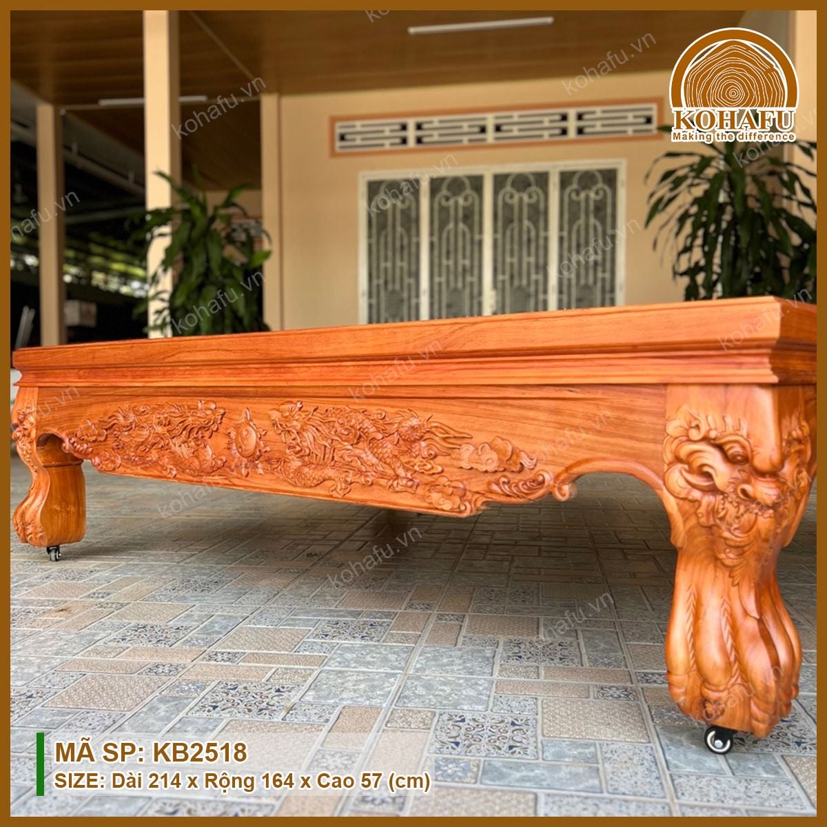 Đi Văng Gỗ Gõ Đỏ KB2518
