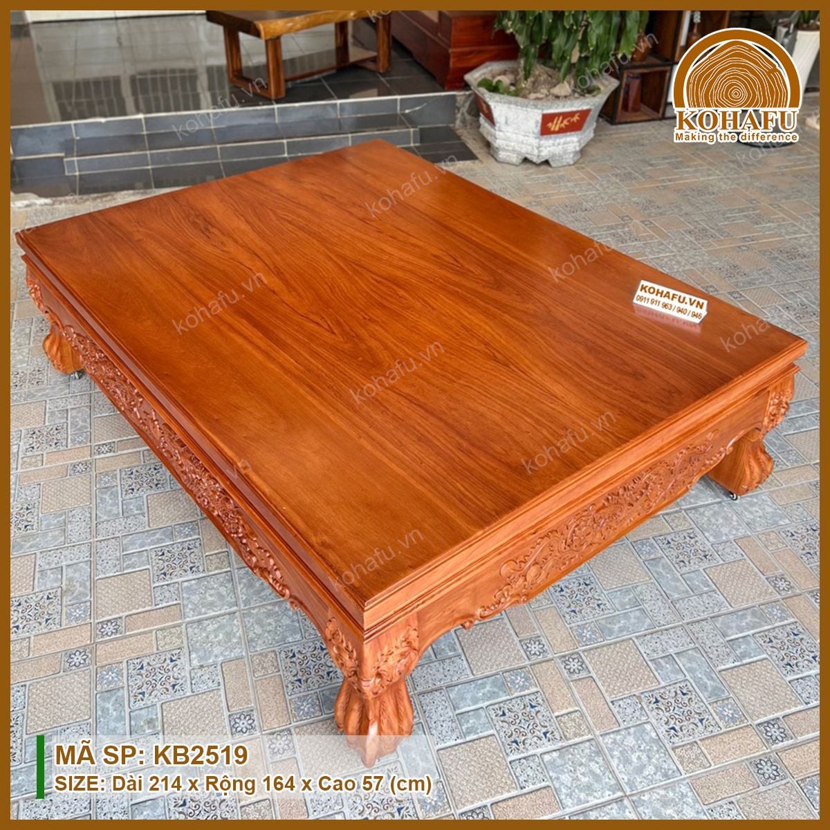 Đi Văng Gỗ Gõ Đỏ KB2519