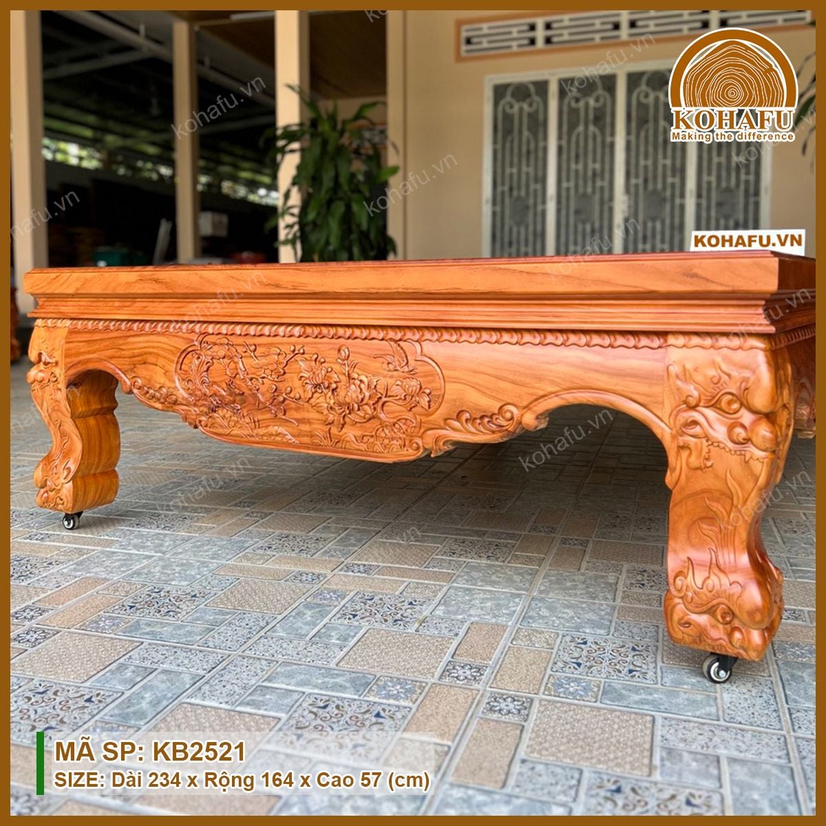 Đi Văng Gỗ Gõ Đỏ KB2521