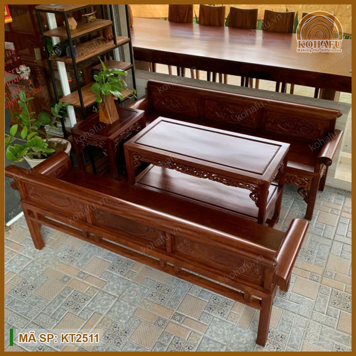 Bộ Bàn Ghế Trường Kỷ Gỗ Lim Xanh KT2511