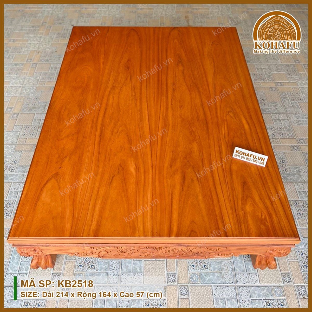 Đi Văng Gỗ Gõ Đỏ KB2518