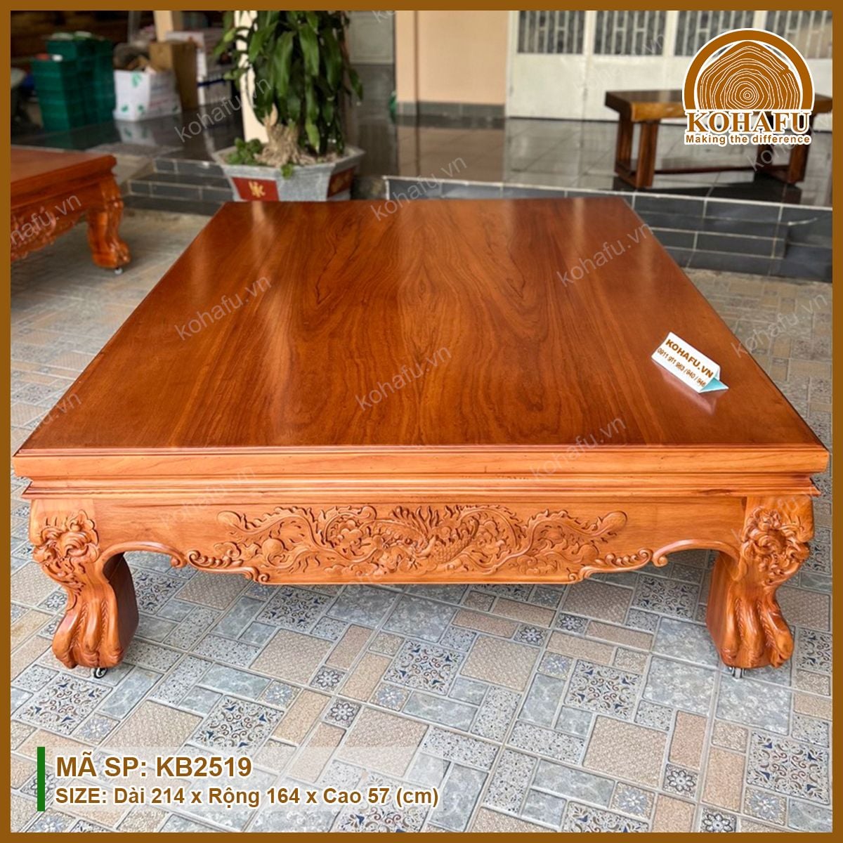 Đi Văng Gỗ Gõ Đỏ KB2519