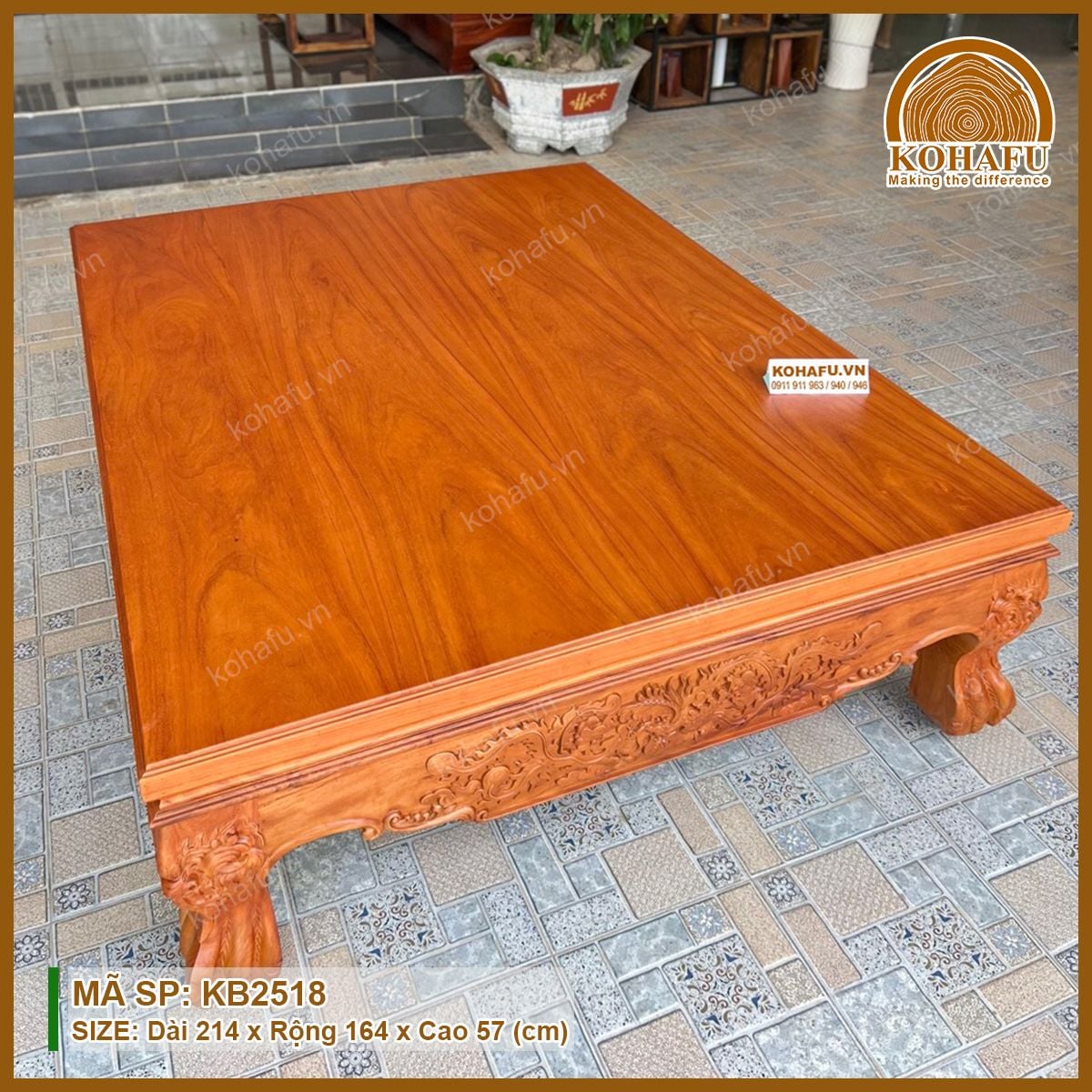 Đi Văng Gỗ Gõ Đỏ KB2518