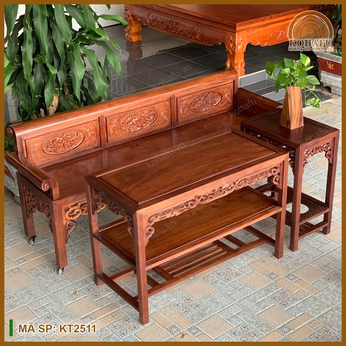 Bộ Bàn Ghế Trường Kỷ Gỗ Lim Xanh KT2511