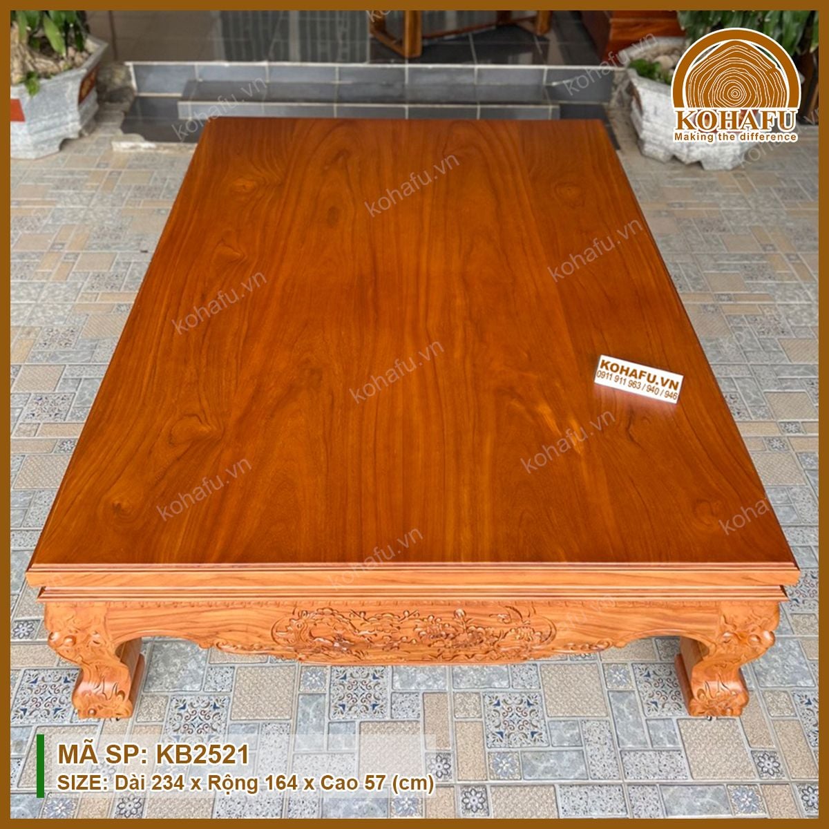 Đi Văng Gỗ Gõ Đỏ KB2521