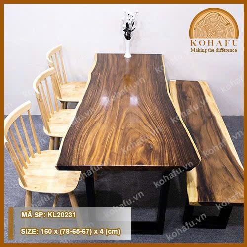 COMBO 3 MẶT BÀN DÀI 1.5M  CAFE GỖ ME TÂY NGUYÊN TẤM - SET 38