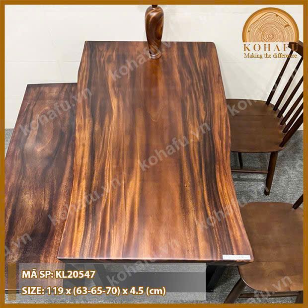 COMBO 5 MẶT BÀN DÀI 1.2M CAFE GỖ ME TÂY KIỂU DÁNG TỰ NHIÊN - SET 34