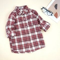 Áo sơ mi bé trai dài tay phối sọc