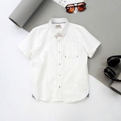 Áo sơ mi bé trai ngắn tay túi vuông