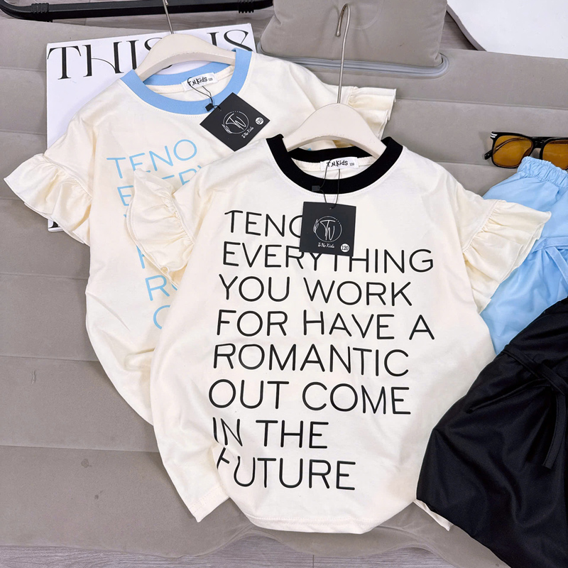 Bộ chân váy bé gái dáng bí full chữ