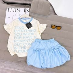 Bộ chân váy bé gái dáng bí full chữ