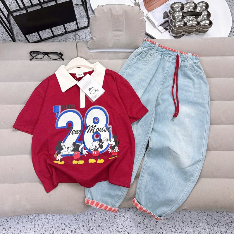Bộ jean baggy bé gái Mickey 28