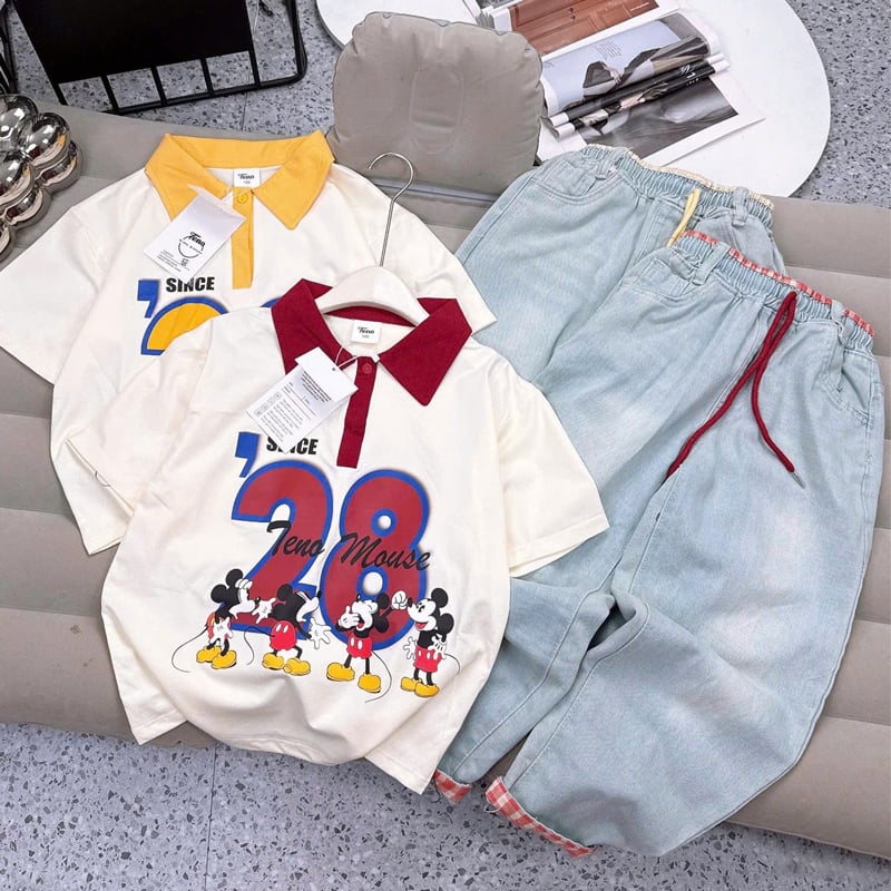 Bộ jean baggy bé gái Mickey 28