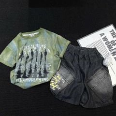 Bộ jean bé trai loang quảng châu Hidden