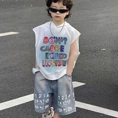 Bộ jean bé trai phối nón