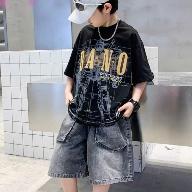 Bộ jean bé trai túi hộp Bano