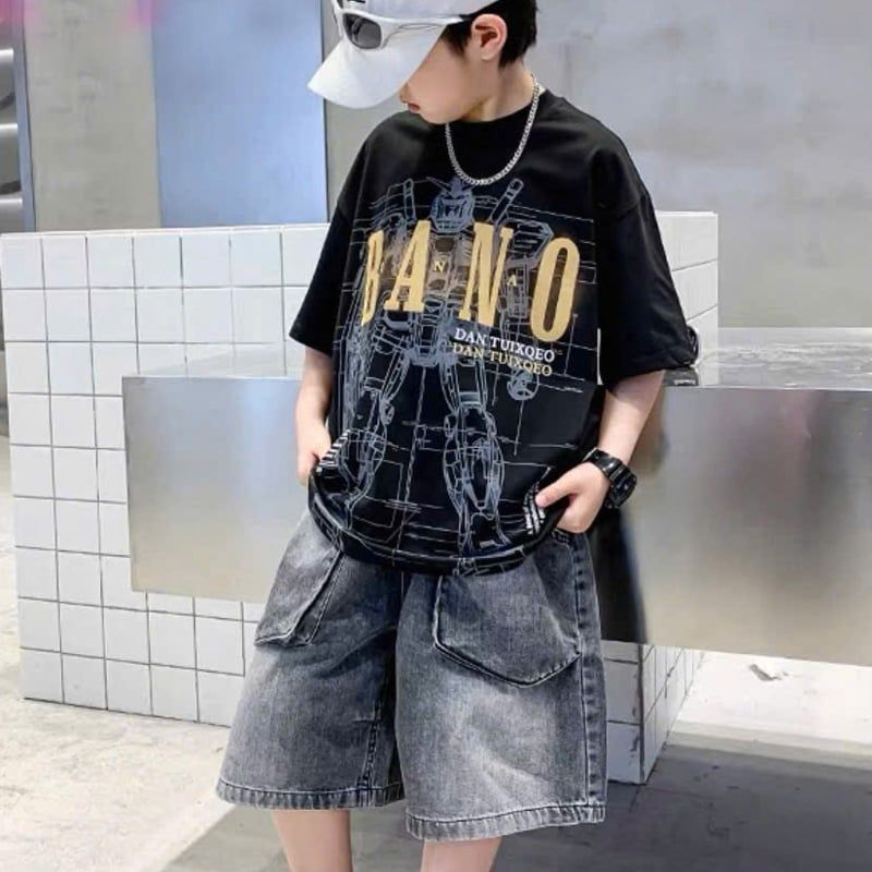 Bộ jean bé trai túi hộp Bano