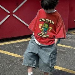 Bộ jean bé trai túi hộp Chicken Jockey