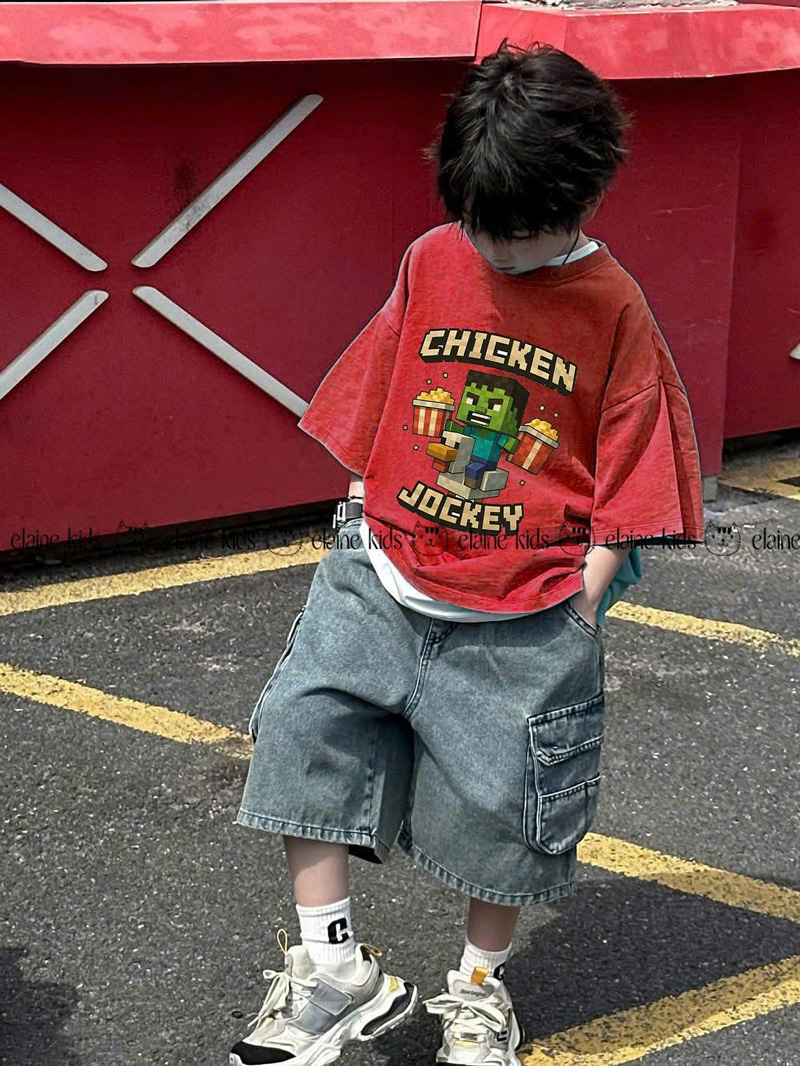 Bộ jean bé trai túi hộp Chicken Jockey