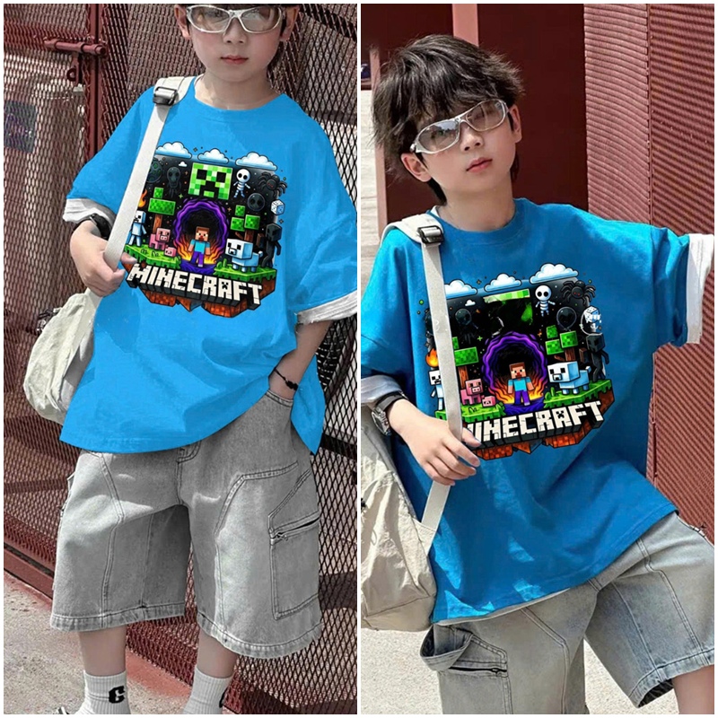 Bộ jean bé trai túi hộp Minecraft