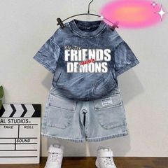 Bộ jean bé trai wash đá Friend