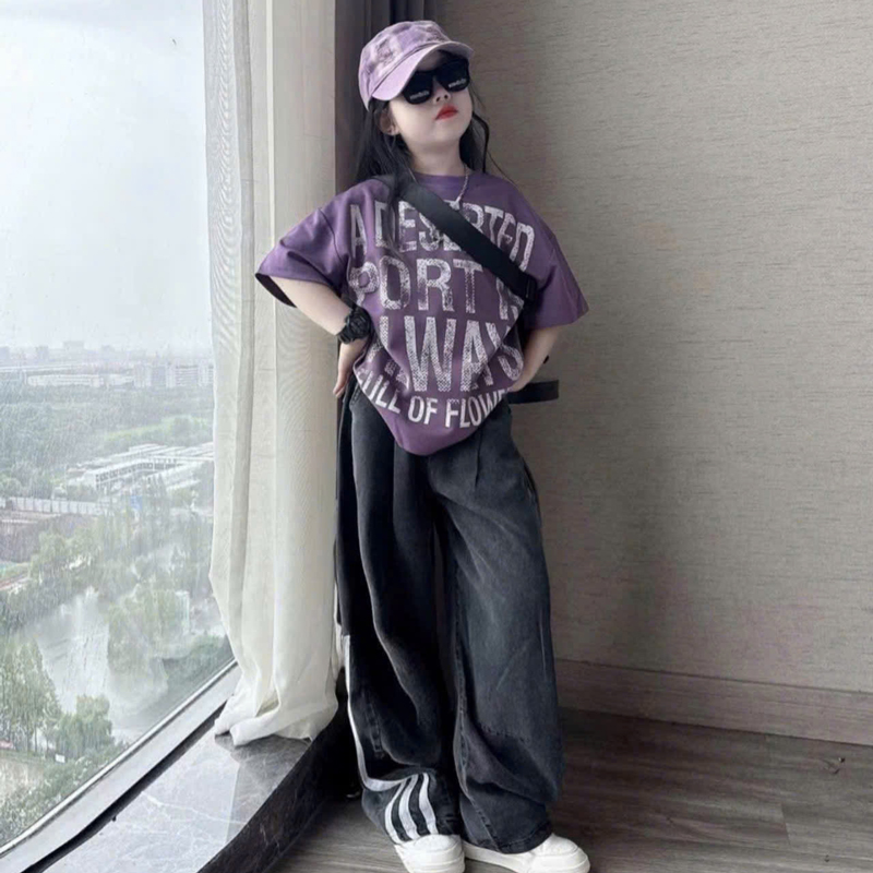 Bộ jean dài bé gái Always