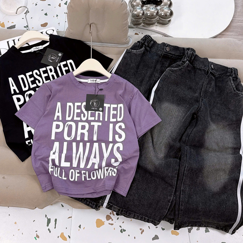 Bộ jean dài bé gái Always