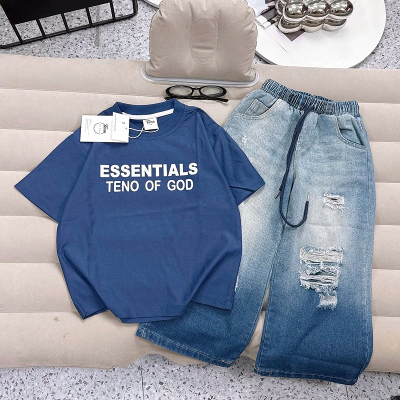 Bộ jean dài bé gái Essentials