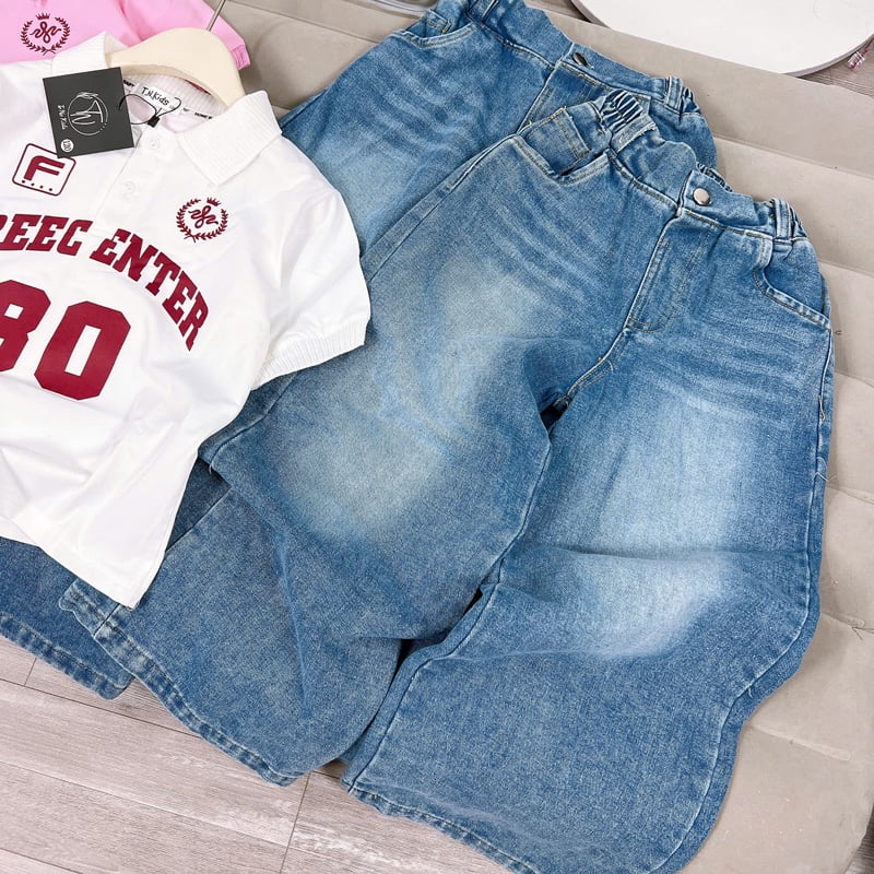 Bộ jean dài bé gái Free 80
