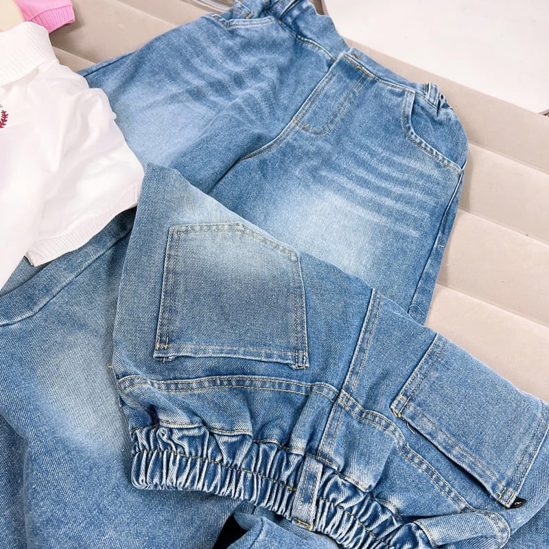 Bộ jean dài bé gái Free 80
