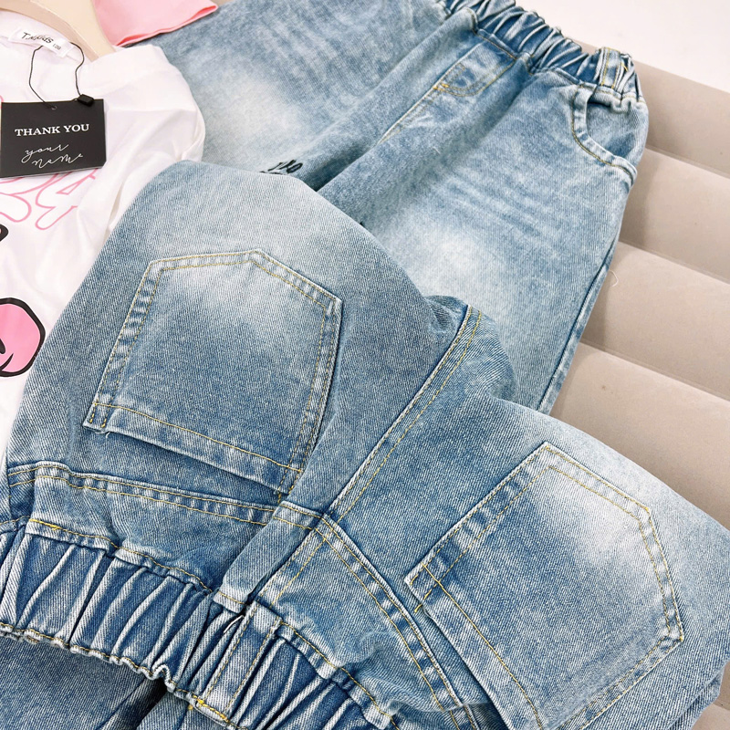 Bộ jean dài bé gái Kitty Q24